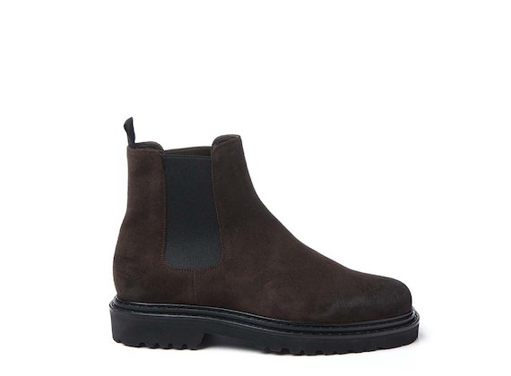 Dark brown crust leather Beatle boot