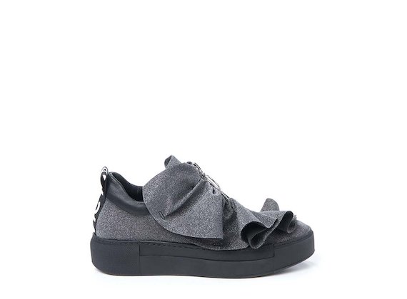 Glitter trainer with ruches - Black