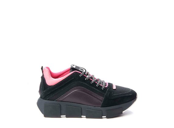 Trainer with neon inserts - Black / Pink