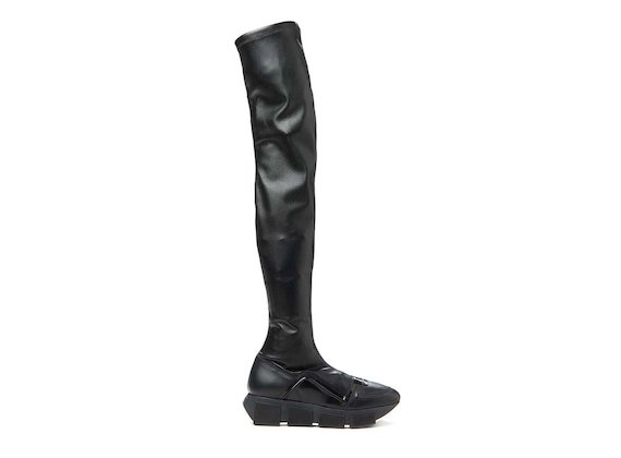 Thigh-high boot with trainer sole