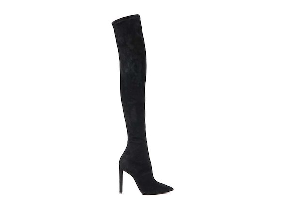 Thigh-high boot with stiletto heel - Black
