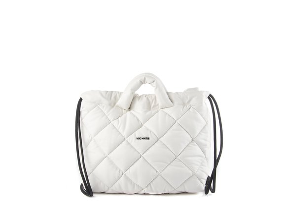 Puffy<br />Black bag/backpack - White