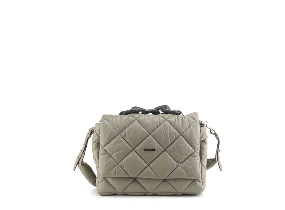 Jacqueline<br />Dove-grey quilted leather satchel - Grey