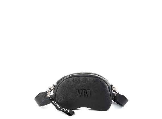 Babs Big L<br />Black leather shoulder bag - Black