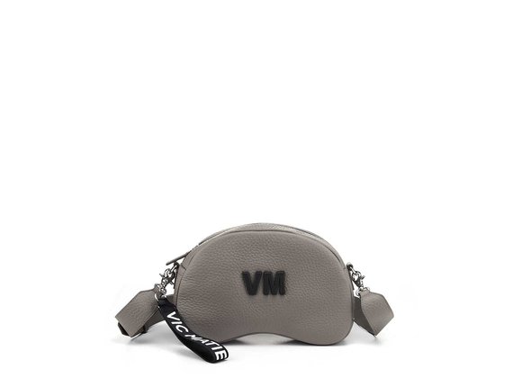 Babs Big L<br />Dove-grey leather shoulder bag - Grey