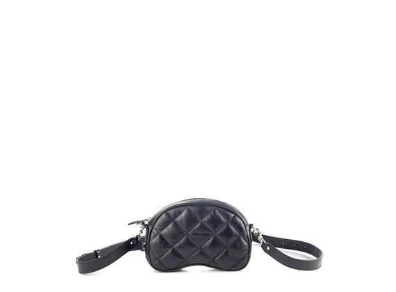Babs Small T<br />Tracollina in pelle trapuntata nera - Nero