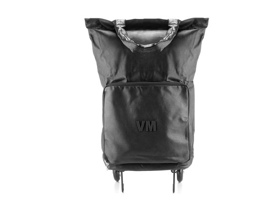 Vania<br />Black faux leather trolley bag - Black