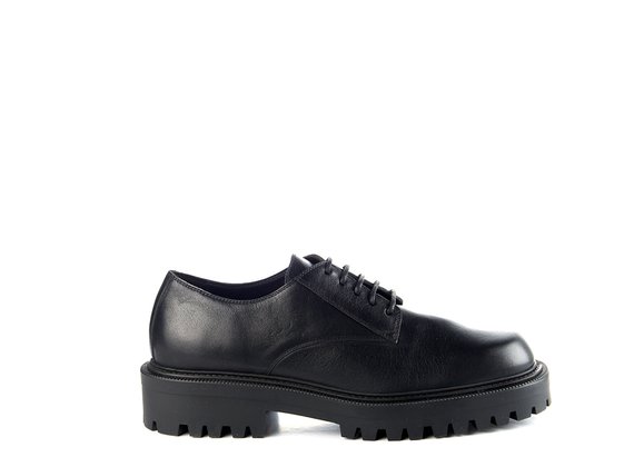 Men's Roccia-sole Oxfords in black calfskin - Black