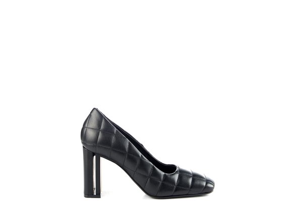 Duplex pumps in quilted black leather - Black