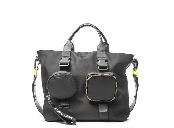 Beth<br />Black shopping bag with removable pockets - Black