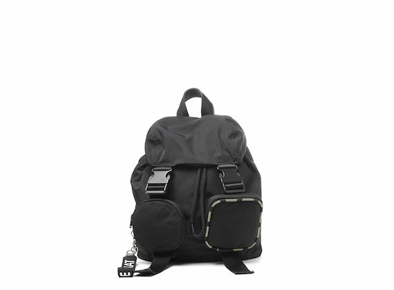 Becky<br />Black backpack with removable pockets