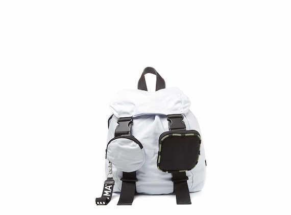 Becky<br />White backpack with removable pockets