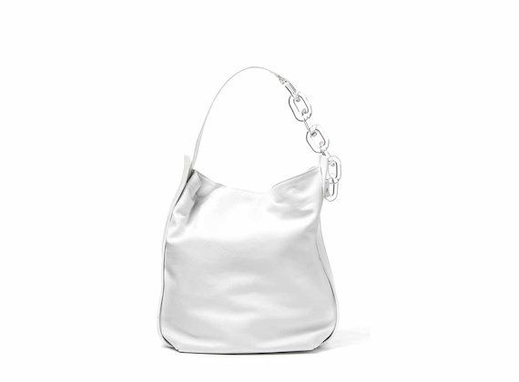 Hoshi<br />White bucket bag with plexiglass strap - White