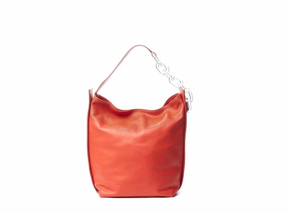 Hoshi<br />Korallenrote Beuteltasche mit Plexiglas-Tragriemen - Red