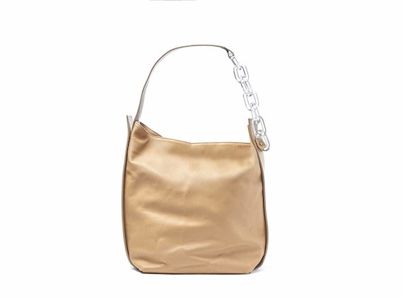 Hoshi<br />Tan bucket bag with plexiglass strap - Brown
