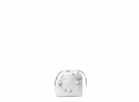 Hazel<br />Weiße Mini-Tasche mit Plexiglasgriff - White