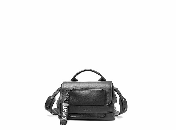 Uma<br />Supple black satchel bag with pocket