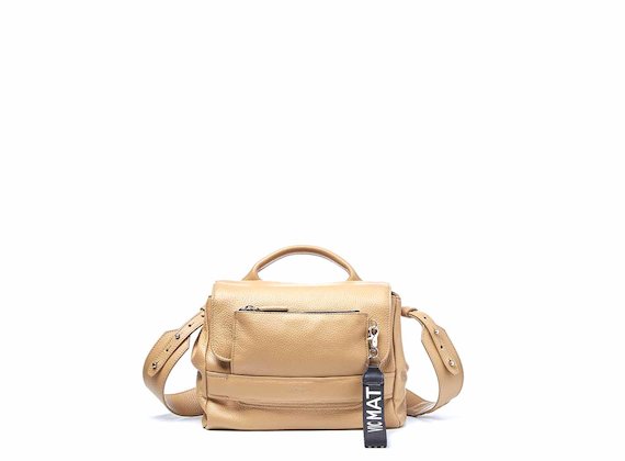 Uma<br />Supple tan satchel bag with pocket - Brown