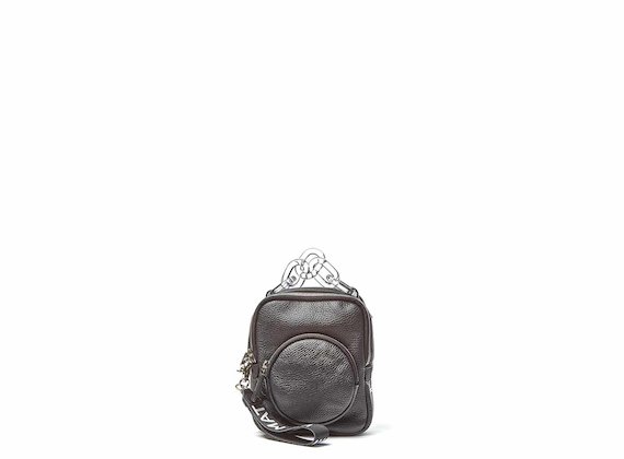 Beverly<br />Mini black backpack with plexiglass handle - Black