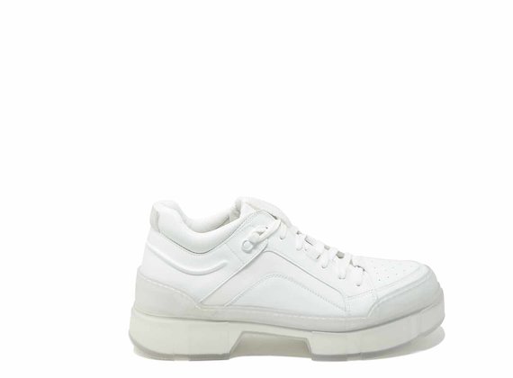 Shoes with see-through lug soles - White