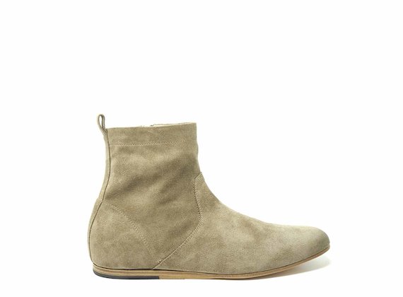 Turtledove grey suede ankle boots
