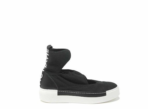 Black sock shoes with cut-outs - Black