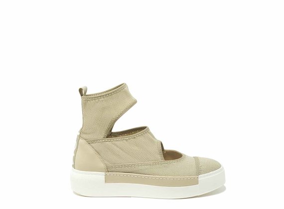 Beige sock shoes with cut-outs - Beige