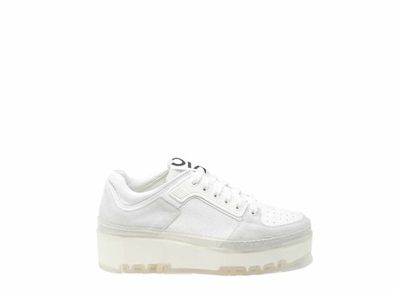 White trainers with see-through sole