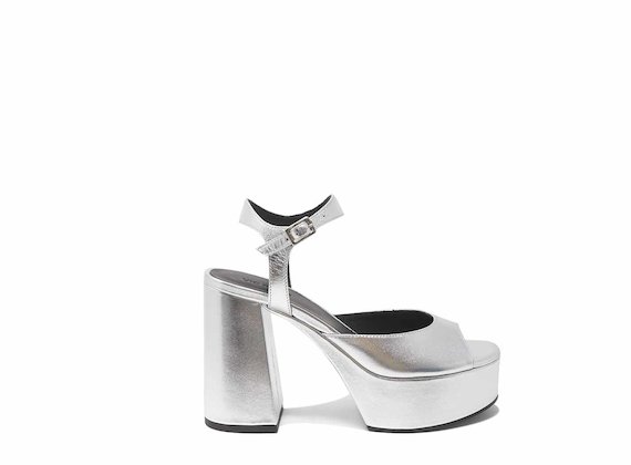 Raised silver sandals - Silver