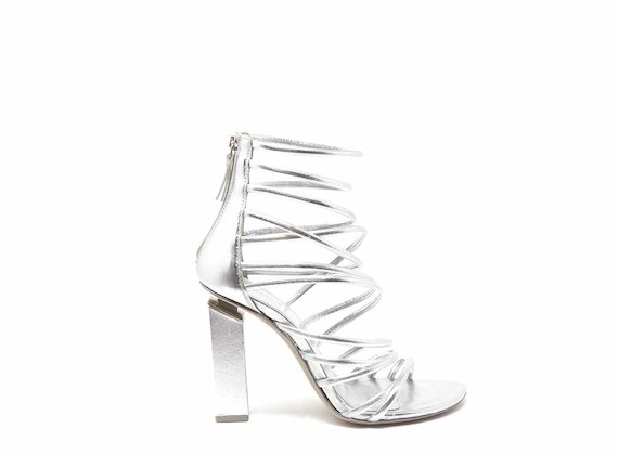 Gladiator sandals with silver strips - Silver