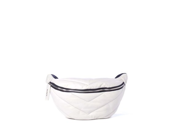Egle<br> large ice-white quilted leather waist bag - Ice