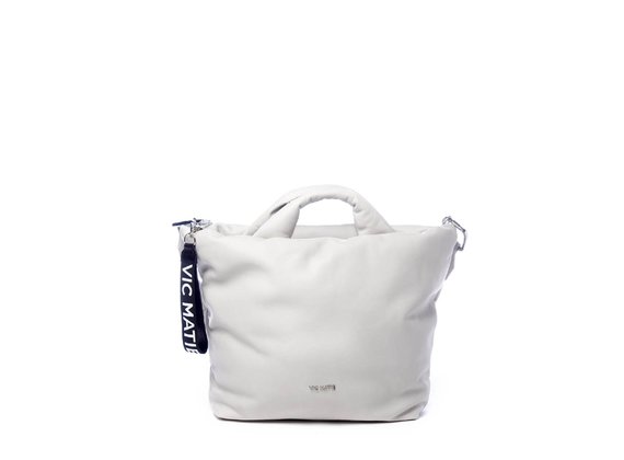 Tapered Ruth Big<br> bag in ice-white leather - Ice