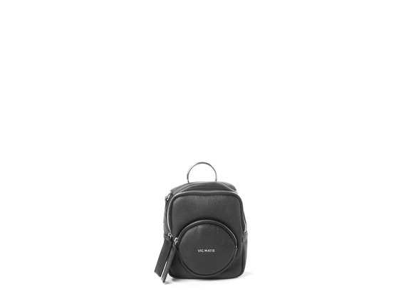 Beverly<br> mini black square-shaped backpack - Black