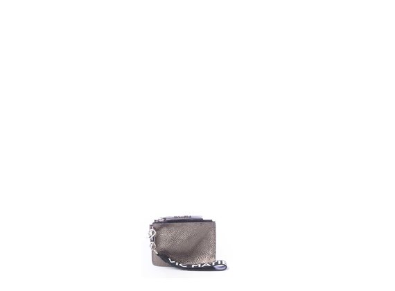 Abby<br> laminated purse with logo. - Grey