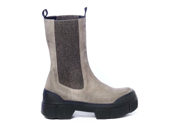 High clay-brown split leather Beatle boots - Grey