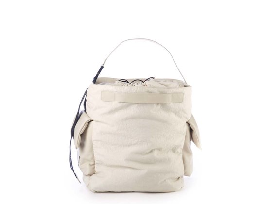 Meryl<br />Ivory-coloured leather and nylon bag - Beige