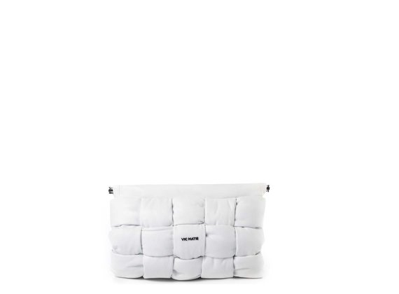 Kaori<br />white leather clutch - White