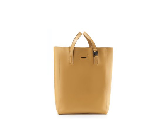 Olivia<br> Lederfarbener Maxi-Shopper - Braun