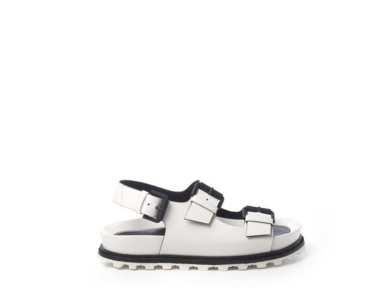 White footbed sandals with straps - White