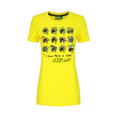 T-shirt casques GP Misano femme - Jaune